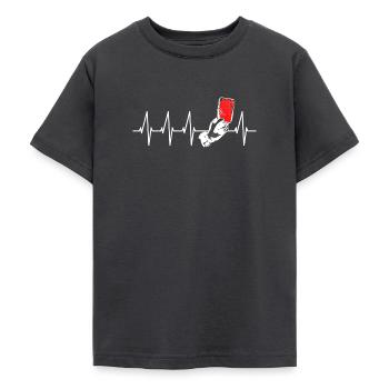 Arbitre Heartbeat Carton Rouge Football - T-shirt Ado - charbon - Devant - AI Model Teenager Male light (155cm)