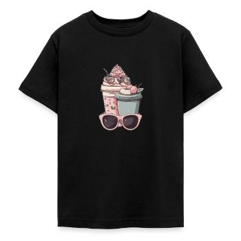 Tasse à café Lunettes de soleil Garniture - T-shirt Ado - noir - Devant - AI Model Teenager Male light (155cm)
