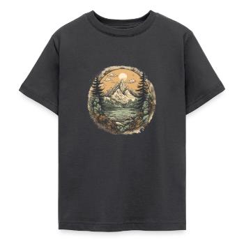 Nature Aventure Randonnée Camping Design - T-shirt Ado - charbon - Devant - AI Model Teenager Male light (155cm)