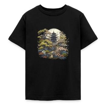 Bonsaï - Jardin Japonais - T-shirt Ado - noir - Devant - AI Model Teenager Male light (155cm)