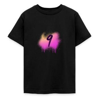 Ich bin 9 – Bunt in das neue Jahr - Teenager T-Shirt - Schwarz - Vorne - AI Model Teenager Male light (155cm)