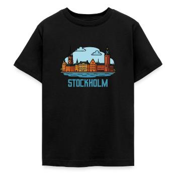 stockholm city - Teenager T-Shirt - Schwarz - Vorne - AI Model Teenager Male light (155cm)