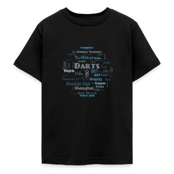 Dart - Word Cloud Blue - Teenage T-Shirt - black - Front - AI Model Teenager Male light (155cm)