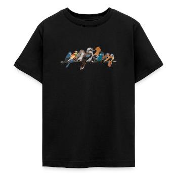 Bunte Vögel Zeichnung Vogelfreund Ornithologe - Teenager T-Shirt - Schwarz - Vorne - AI Model Teenager Male light (155cm)