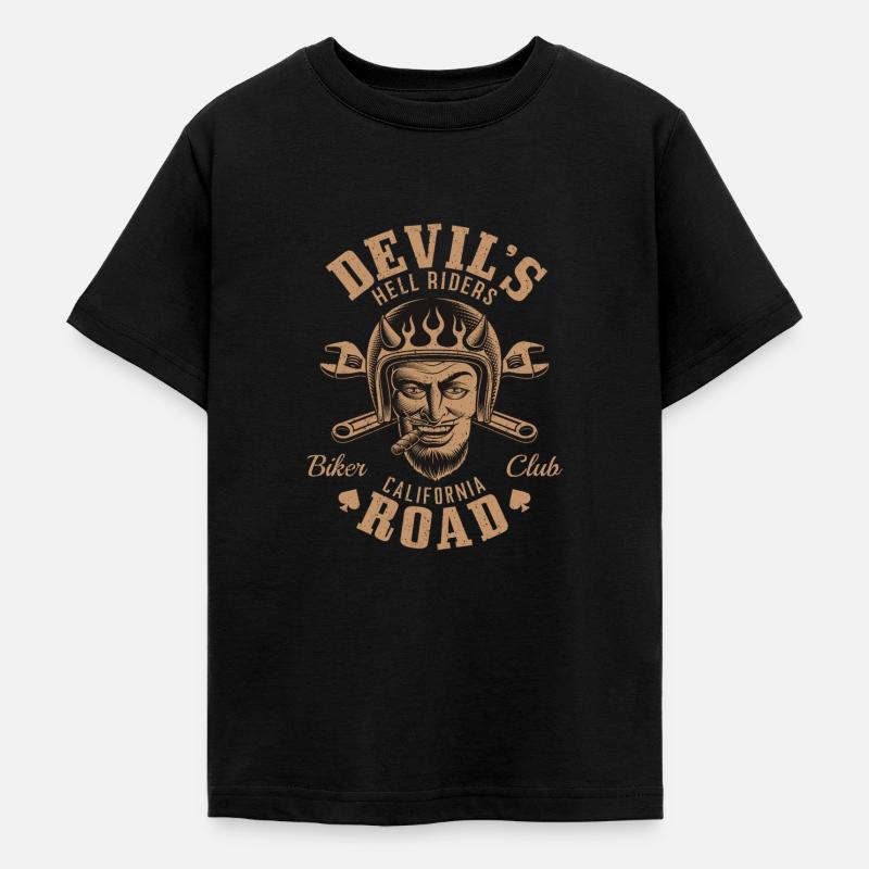 Devil's Hell Riders Biker Devil Motorcycle Club - Teenage T-Shirt - black