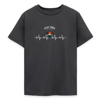 Wave Rider - Teenager T-Shirt - Dunkelgrau - Vorne - AI Model Teenager Male light (155cm)