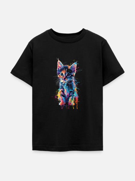 Katze - Teenager T-Shirt - Schwarz