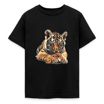 Tiger - Teenager T-Shirt - Schwarz - Vorne - AI Model Teenager Male light (155cm)