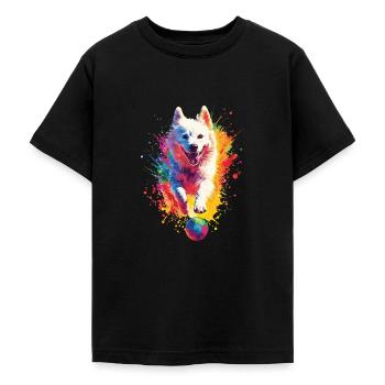 Samojede - Teenager T-Shirt - Schwarz - Vorne - AI Model Teenager Male light (155cm)
