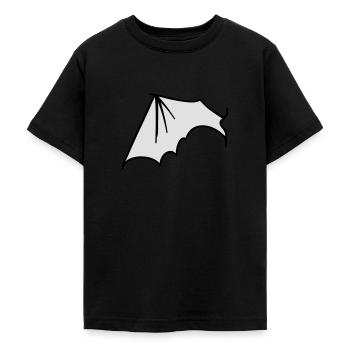 batwing_left - Teenage T-Shirt - black - Front - AI Model Teenager Male light (155cm)
