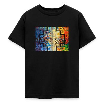 Geometric Collors - Teenage T-Shirt - black - Front - AI Model Teenager Male light (155cm)