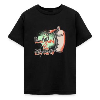 Born To Spray Graffiti Style Design - Teenager T-Shirt - Schwarz - Vorne - AI Model Teenager Male light (155cm)