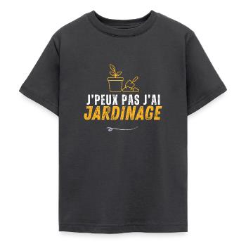 I can't gardening - Teenage T-Shirt - dark grey - Front - AI Model Teenager Male light (155cm)