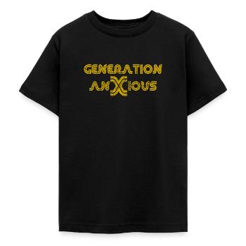 Funny Generation Anxious Sarcasm Humor Text Design - Teenage T-Shirt - black - Front - AI Model Teenager Male light (155cm)