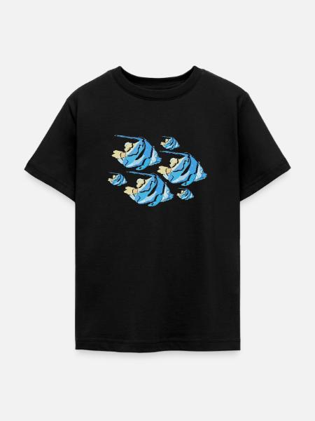 Blaue Fische - Teenager T-Shirt - Schwarz