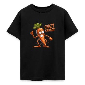 Crazy Veggies: Carrot Thumbs Up - Teenager T-Shirt - Schwarz - Vorne - AI Model Teenager Male light (155cm)