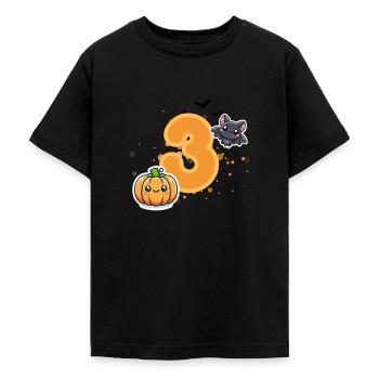 Halloween Geburtstagszahl Kind Dritter Geburtstag - Teenager T-Shirt - Schwarz - Vorne - AI Model Teenager Male light (155cm)