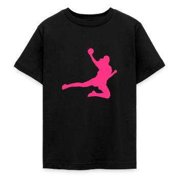 Handball - Teenager T-Shirt - Schwarz - Vorne - AI Model Teenager Male light (155cm)