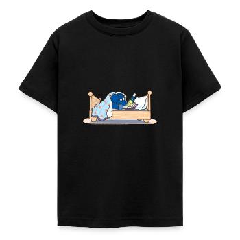 Der Elefant - Heimlich Lesen im Bett - Teenager T-Shirt - Schwarz - Vorne - AI Model Teenager Male light (155cm)