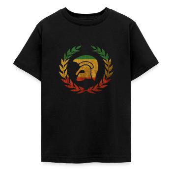 Casque de Troie dans une couronne de laurier - T-shirt Ado - noir - Devant - AI Model Teenager Male light (155cm)