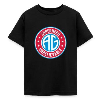 Super heros initial AG - Teenager T-Shirt - Schwarz - Vorne - AI Model Teenager Male light (155cm)