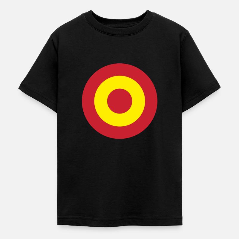 Espagne Flag Round Target - T-shirt Ado - noir