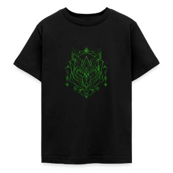 Wolfsgeometrie - Teenager T-Shirt - Schwarz - Vorne - AI Model Teenager Male light (155cm)