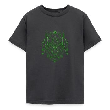Wolfsgeometrie - Teenager T-Shirt - Dunkelgrau - Vorne - AI Model Teenager Male light (155cm)