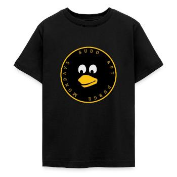 Linux Pinguin Tux Design - Teenager T-Shirt - Schwarz - Vorne - AI Model Teenager Male light (155cm)