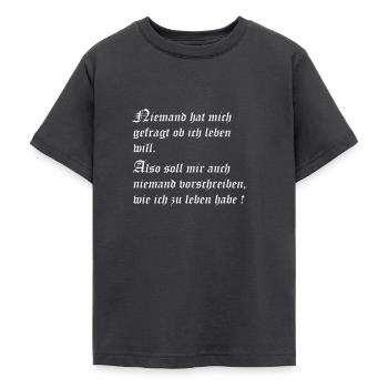Leben - Teenager T-Shirt - Dunkelgrau - Vorne - AI Model Teenager Male light (155cm)