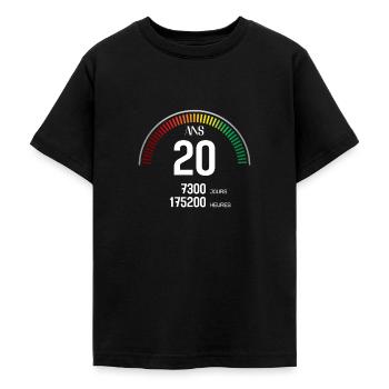 Anniversaire 20 ans Compteur - T-shirt Ado - noir - Devant - AI Model Teenager Male light (155cm)