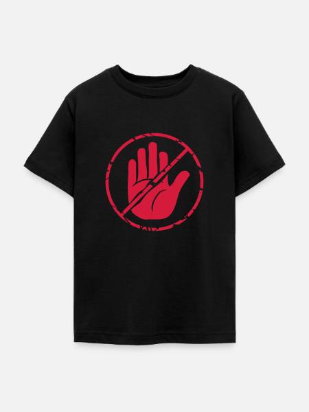 Zeichen Stop Hand durchgestrichen - Teenager T-Shirt - Schwarz