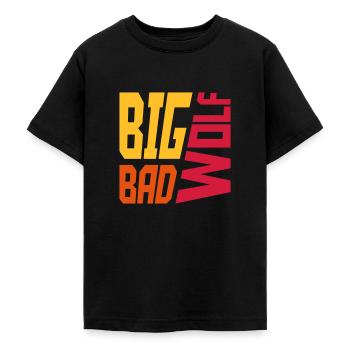 big bad wolf quote - Teenage T-Shirt - black - Front - AI Model Teenager Male light (155cm)