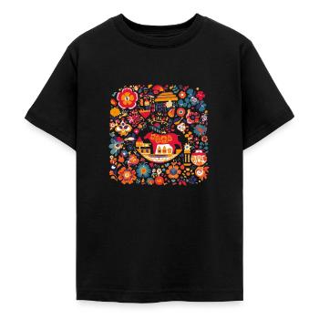 Traditionelles spanisches Design - Teenager T-Shirt - Schwarz - Vorne - AI Model Teenager Male light (155cm)