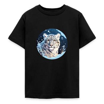Schneeleopard - Teenager T-Shirt - Schwarz - Vorne - AI Model Teenager Male light (155cm)