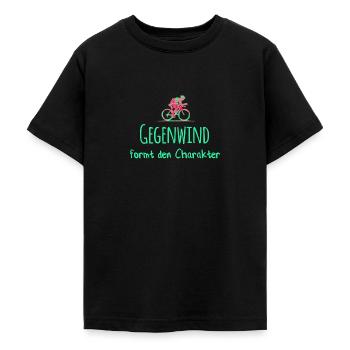 Fahrrad Gegenwind formt Charakter - Teenager T-Shirt - Schwarz - Vorne - AI Model Teenager Male light (155cm)