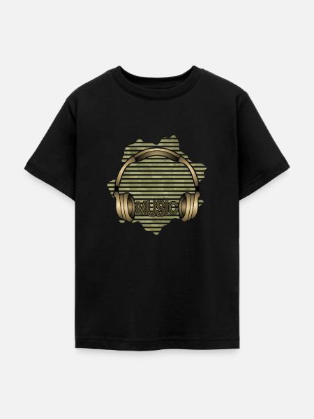 Kopfhörer - Teenager T-Shirt - Schwarz