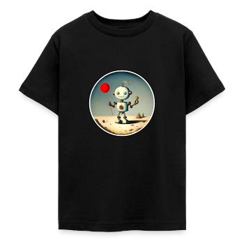 BIG AND SMALL - Teenage T-Shirt - black - Front - AI Model Teenager Male light (155cm)