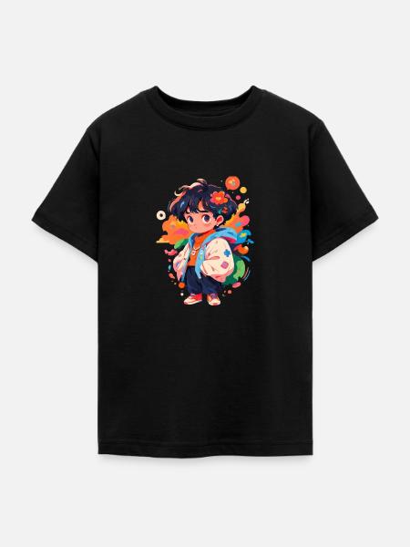 Manga Junge - Teenager T-Shirt - Schwarz