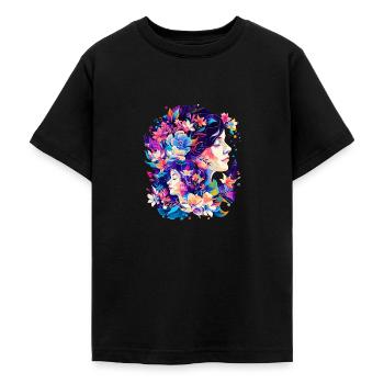 Mutter und Tochter - Teenager T-Shirt - Schwarz - Vorne - AI Model Teenager Male light (155cm)