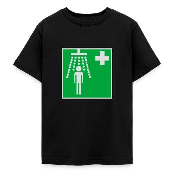 Clean Hospital Shower - Teenage T-Shirt - black - Front - AI Model Teenager Male light (155cm)