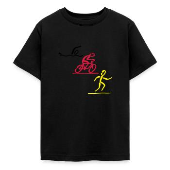 triatlon - T-shirt Ado - noir - Devant - AI Model Teenager Male light (155cm)