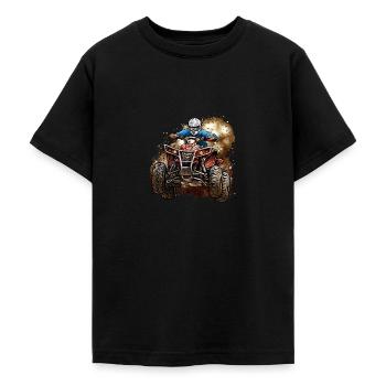 4 Pneus Quad ATV sport - T-shirt Ado - noir - Devant - AI Model Teenager Male light (155cm)