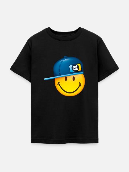 Smiley Cap - Teenager T-Shirt - Schwarz