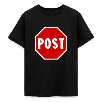 Post Road Sign - Teenage T-Shirt - black - Front - AI Model Teenager Male light (155cm)