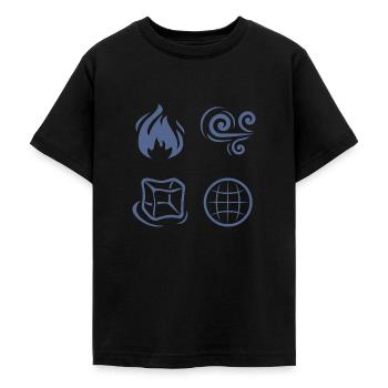 Wind, Feuer, Erde und Wasser - Teenager T-Shirt - Schwarz - Vorne - AI Model Teenager Male light (155cm)