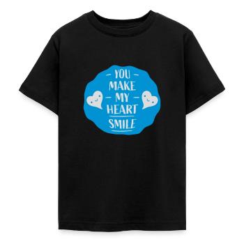 Faire sourire mon cœur - T-shirt Ado - noir - Devant - AI Model Teenager Male light (155cm)