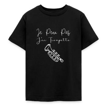 Je Peux Pas J'ai Trompette - T-shirt Ado - noir - Devant - AI Model Teenager Male light (155cm)