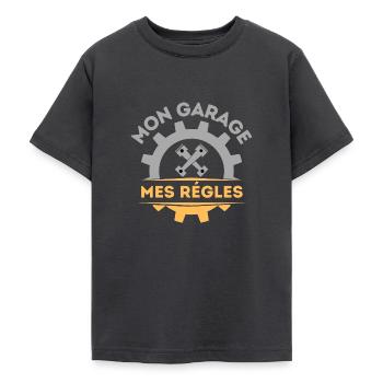 Mon garage mes règles 2 - T-shirt Ado - charbon - Devant - AI Model Teenager Male light (155cm)