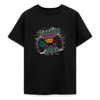 GAMER ZONE - Teenager T-Shirt - Schwarz - Vorne - AI Model Teenager Male light (155cm)